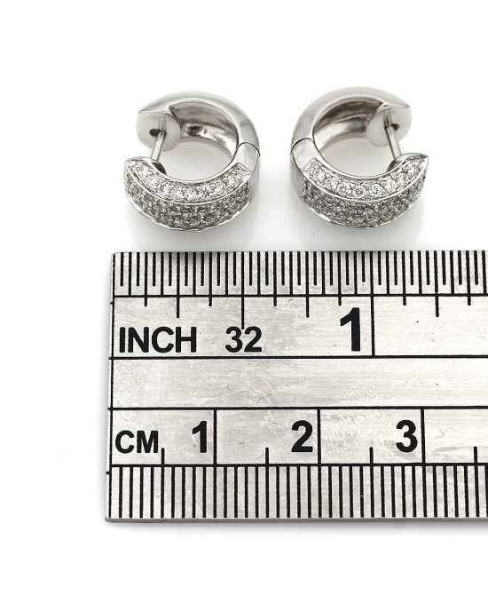 5 Row Diamond Pave Huggie Earrings